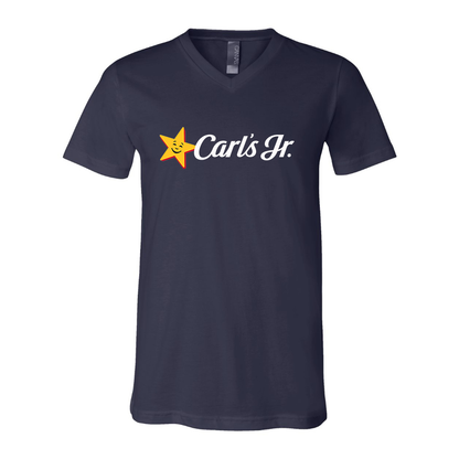 Men's Carl's Jr BELLA  CANVAS  Jersey V-Neck Tee