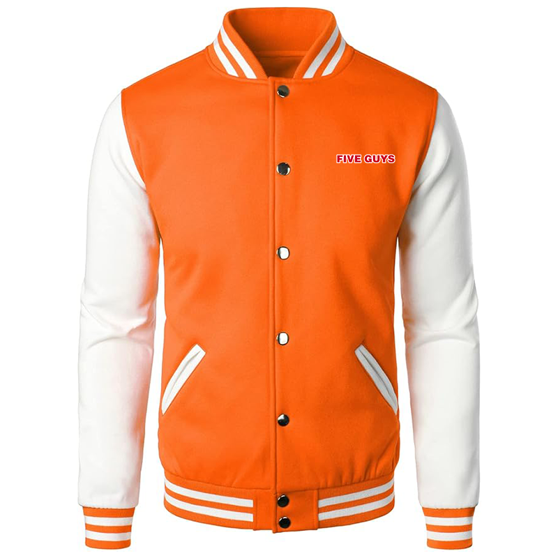 Men’s Five Guys Varsity Baseball Jacket Cotton Blend Letterman Jackets