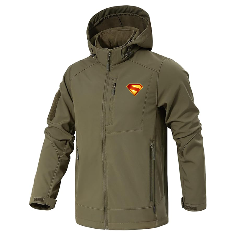 Men's Superman 2025  Jacket Waterproof Hooded Coats Tactical Soft Shell Jackets