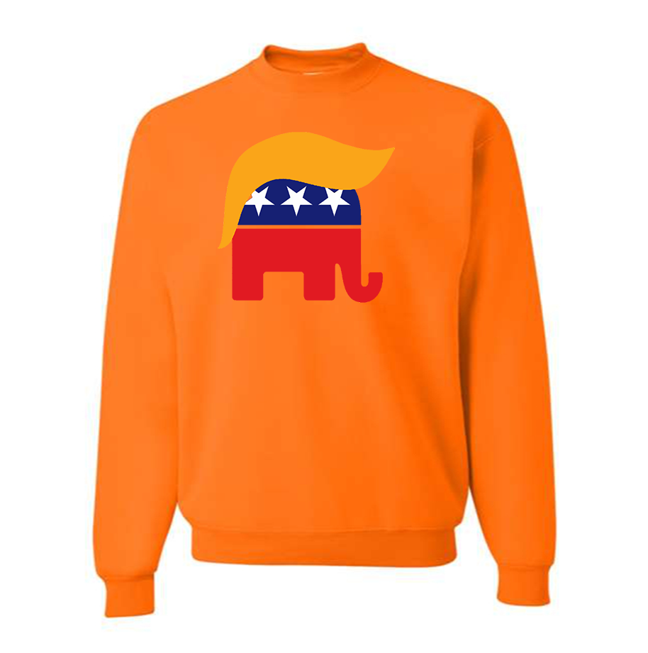 Men's Donald Trump Hair Elephant Crewneck Sweatshirt