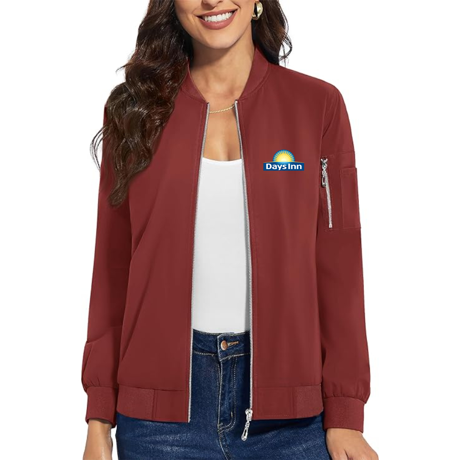 Women's Days Inn Premium Bomber Jacket with Polished Detailing and Functional Sleeve Pocket Modern Luxury Outerwear