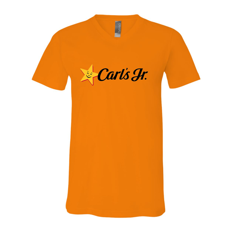 Men's Carl's Jr BELLA  CANVAS  Jersey V-Neck Tee