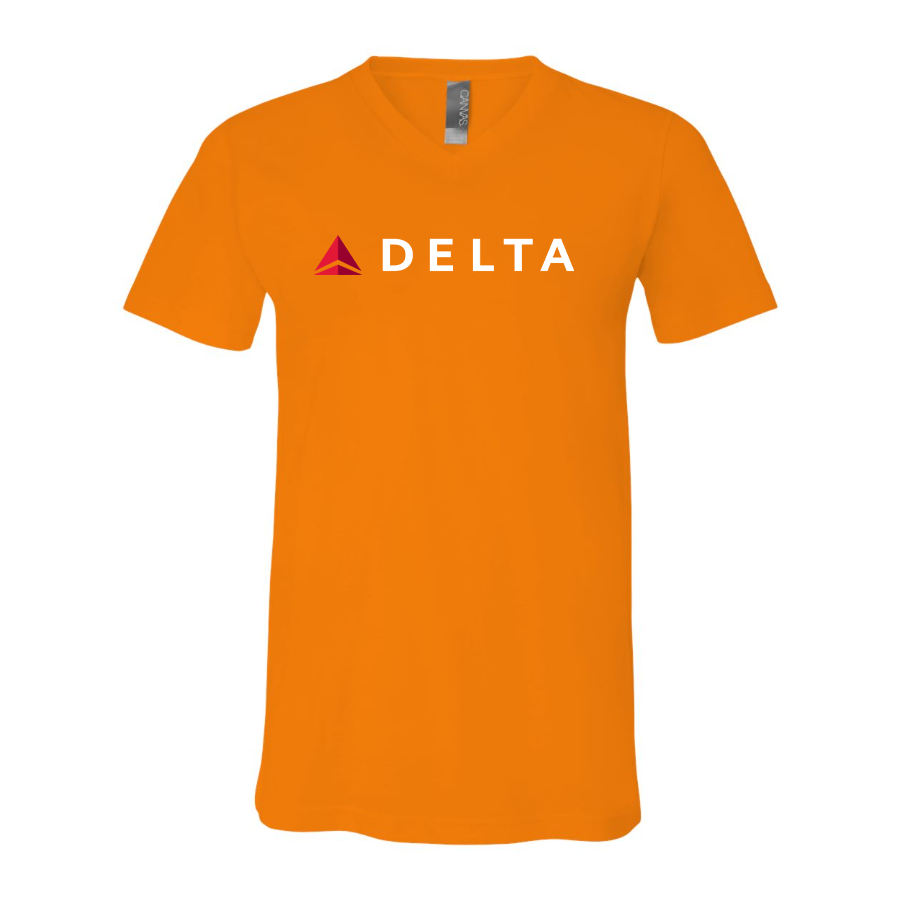 Men's Delta Airlines  BELLA  CANVAS  Jersey V-Neck Tee