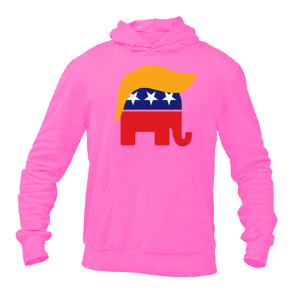 Men's Donald Trump Hair Elephant Pullover Hoodie