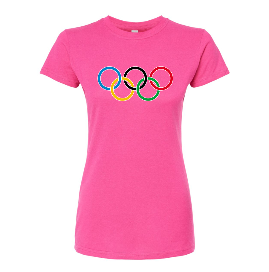 Women's Olympics Rings Round Neck T-Shirt