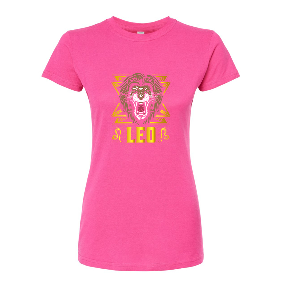 Women's Leo Zodiac Sign Round Neck T-Shirt