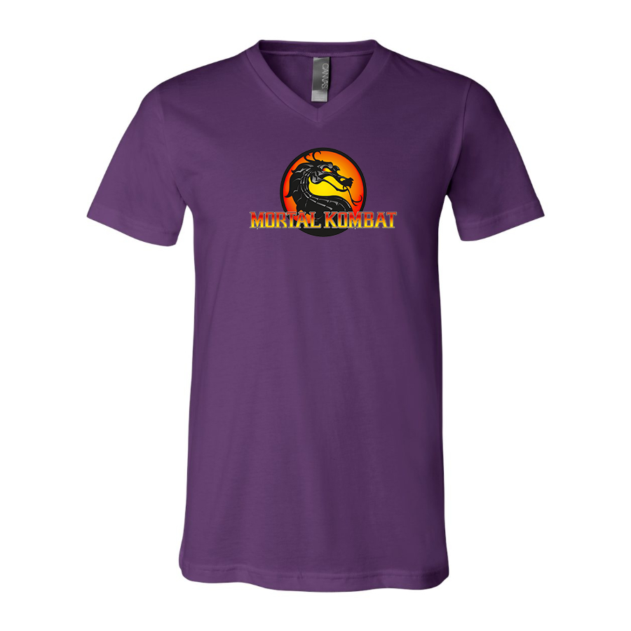 Men's Mortal Kombat BELLA  CANVAS  Jersey V-Neck Tee