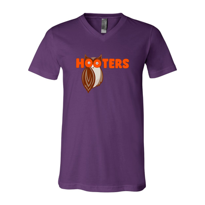 Men's Hooters BELLA  CANVAS  Jersey V-Neck Tee