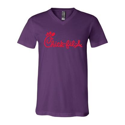 Men's Chick-fil-A BELLA  CANVAS  Jersey V-Neck Tee