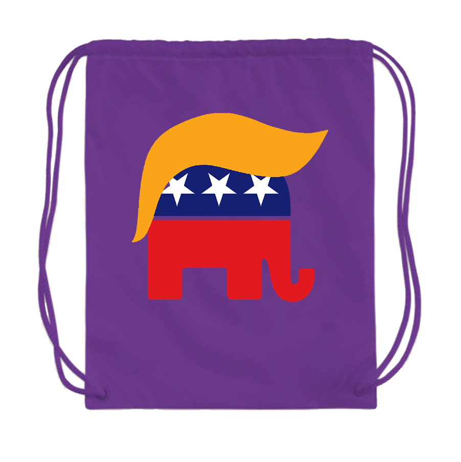 Donald Trump Hair Elephant Drawstring Bag