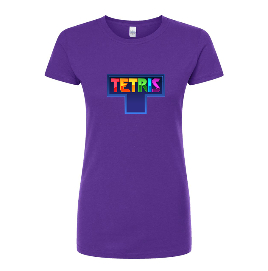 Women's Tetris Round Neck T-Shirt