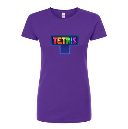 Women's Tetris Round Neck T-Shirt