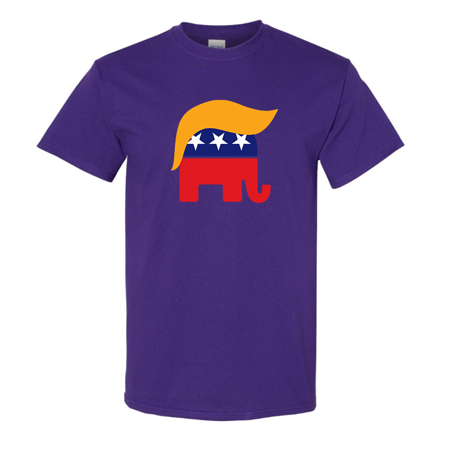 Men's Donald Trump Hair Elephant Cotton T-shirt