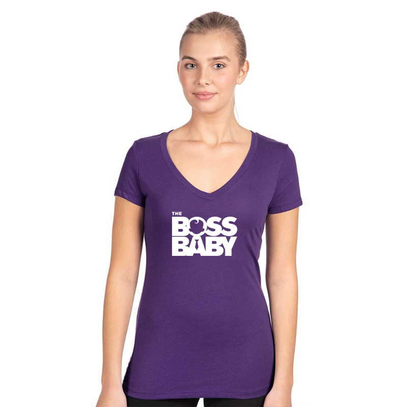 Women's Boss Baby  Next Level Ideal V-Neck T-Shirt