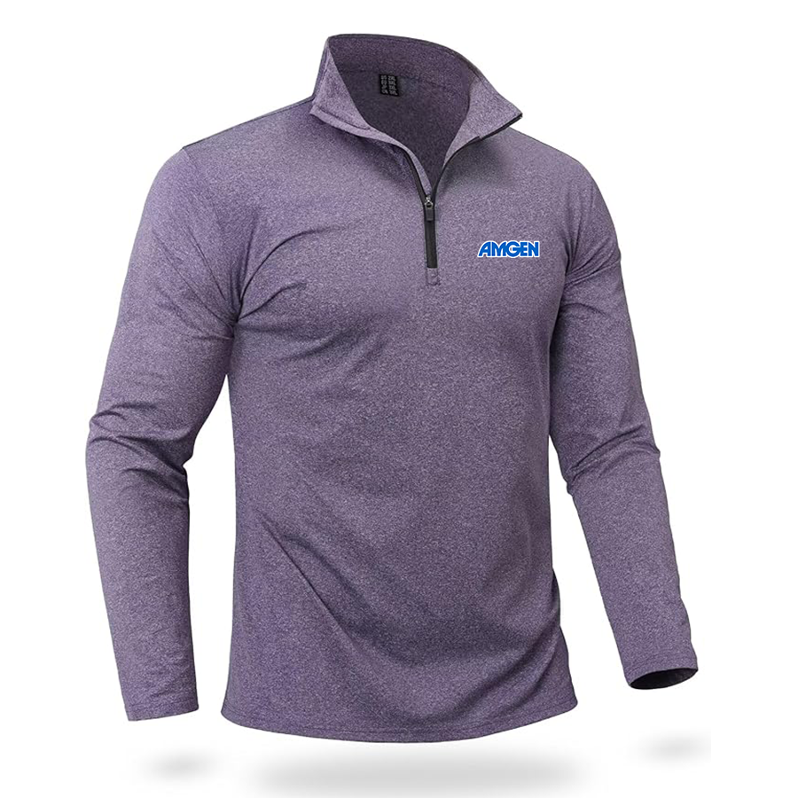 Men's Amgen Quarter Zip Pullover Premium Fleece Lined Heather Long Sleeve Golf Shirts Midweight 1/4 Half Zip Sweatshirts