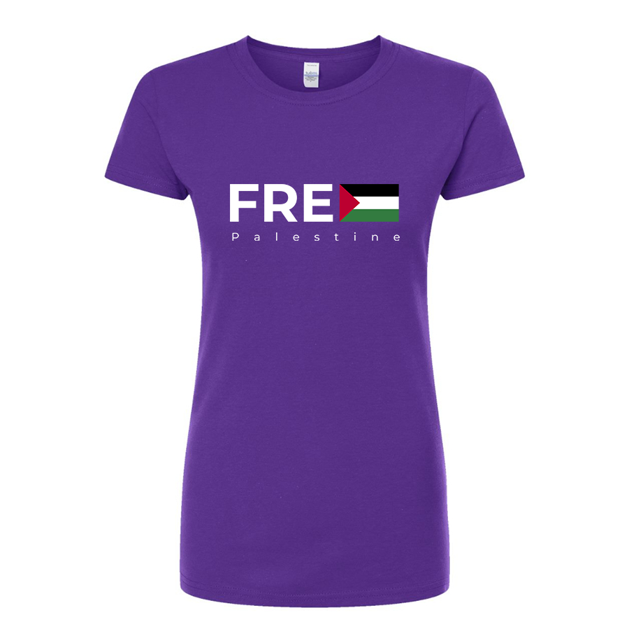 Women's Free Palestine Round Neck T-Shirt