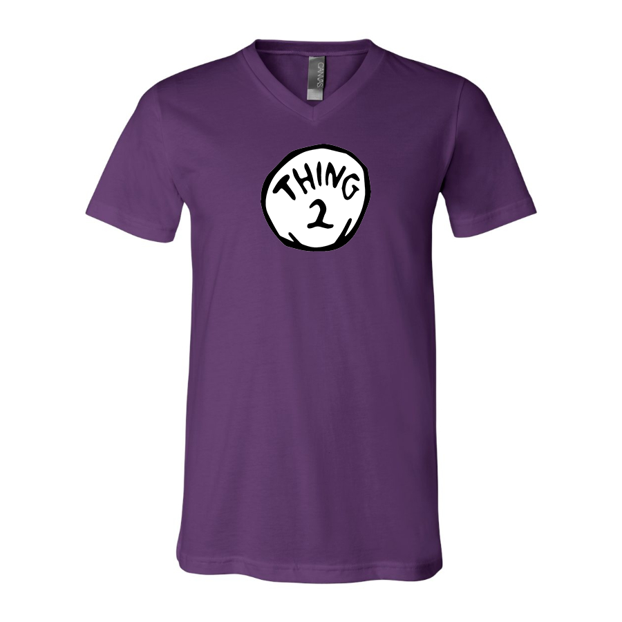 Men's Dr. Suess Thing 2 BELLA  CANVAS  Jersey V-Neck Tee