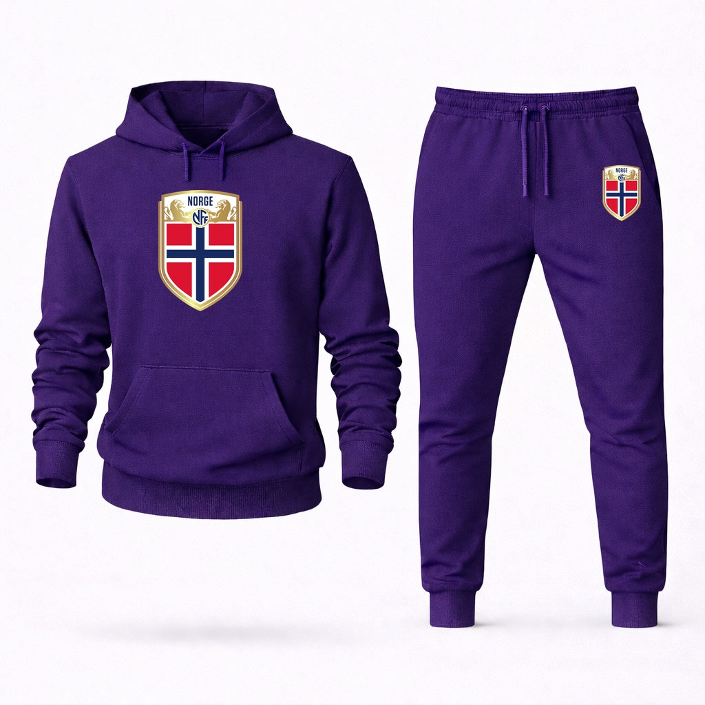 Men's Norway Soccer Hoodie and Joggers Set