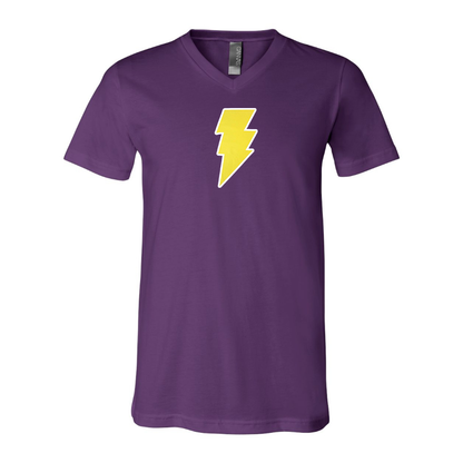 Men's Black Adam BELLA  CANVAS  Jersey V-Neck Tee