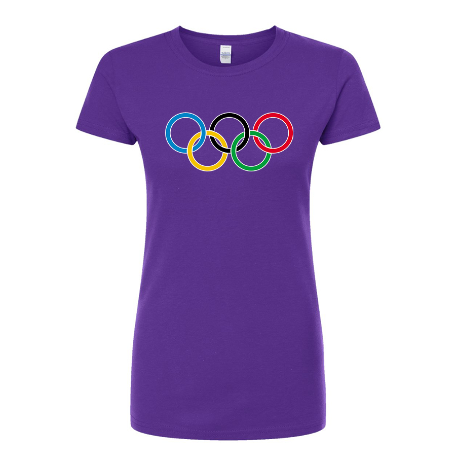 Women's Olympics Rings Round Neck T-Shirt