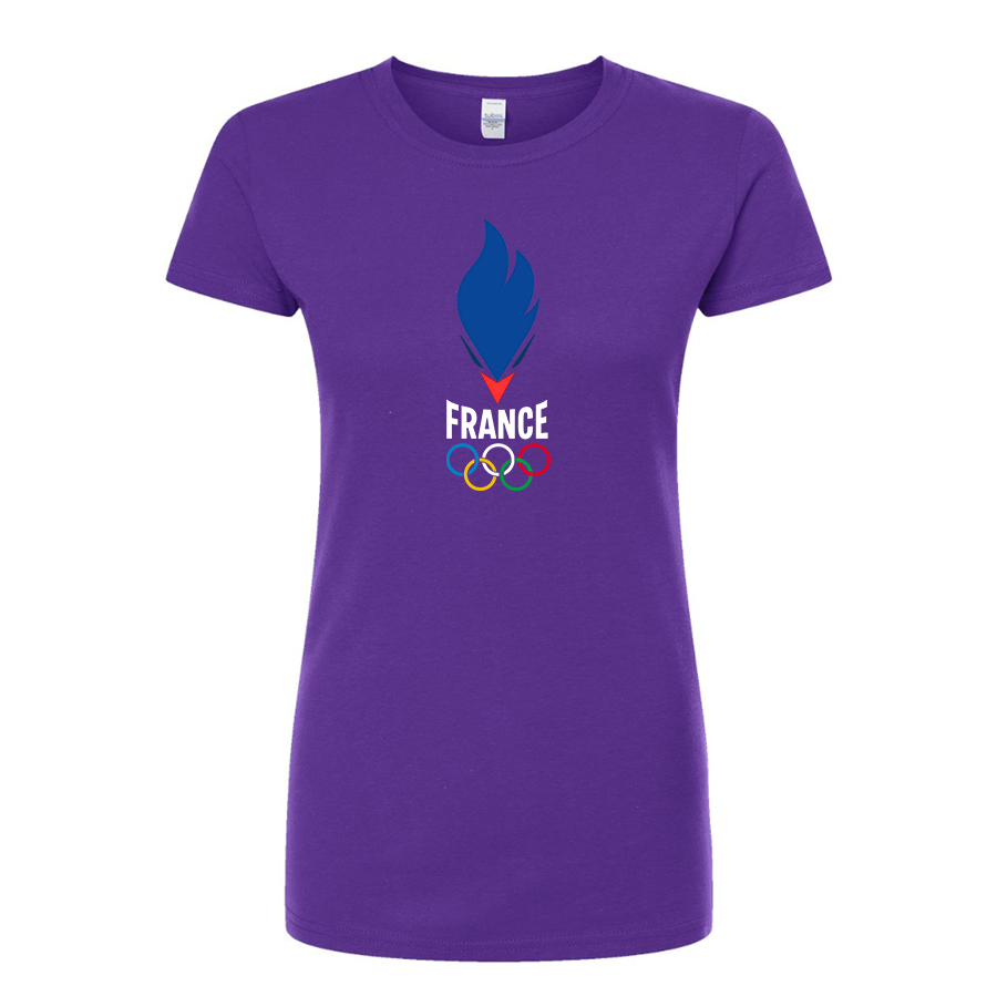 Women's France Olympia 2024 Round Neck T-Shirt