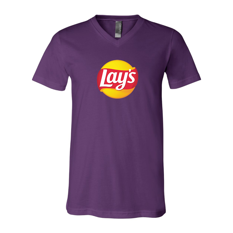 Men's Lays BELLA  CANVAS  Jersey V-Neck Tee