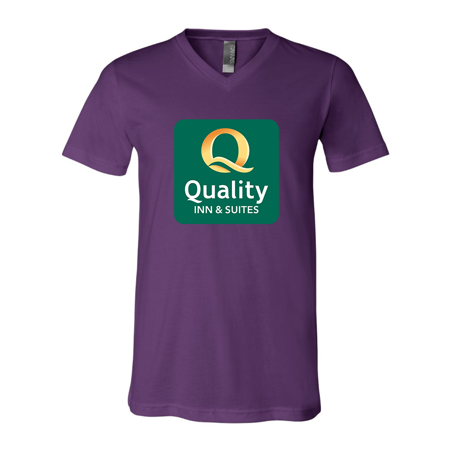 Men's Quality Inn & Suites BELLA  CANVAS  Jersey V-Neck Tee