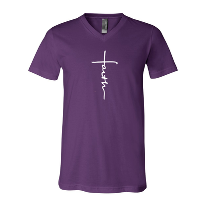 Men's Faith BELLA  CANVAS  Jersey V-Neck Tee