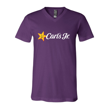 Men's Carl's Jr BELLA  CANVAS  Jersey V-Neck Tee