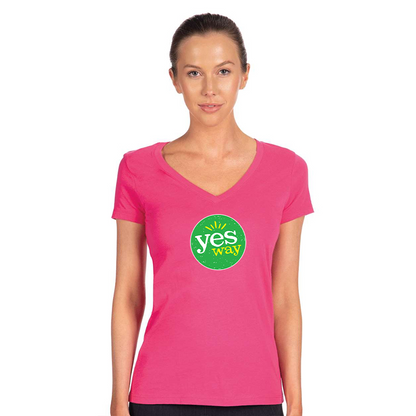 Women's Yes Way  Next Level Ideal V-Neck T-Shirt