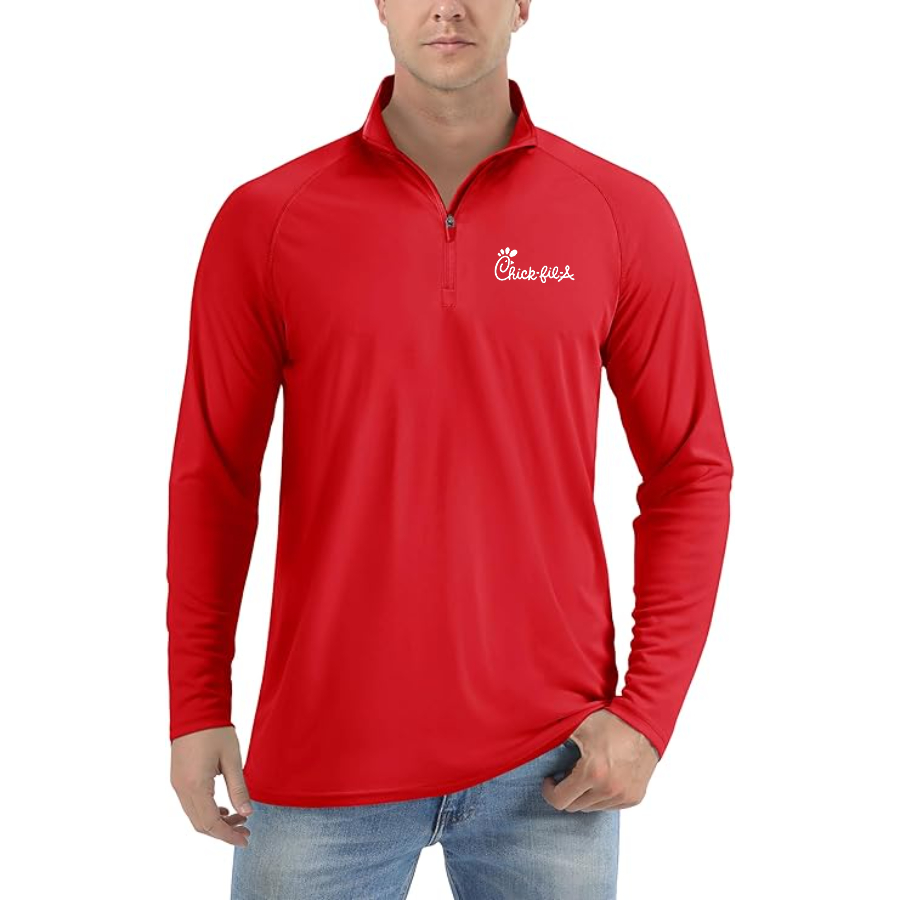 Men's Chick-fil-A Lightweight Quarter-Zip Athletic Shirt Long Sleeve Performance Wear