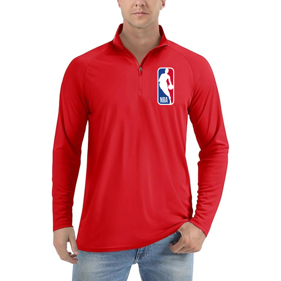 Men's NBA Lightweight Quarter-Zip Athletic Shirt Long Sleeve Performance Wear