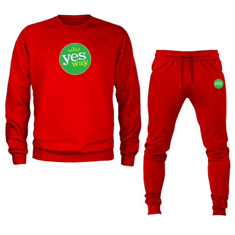 Men's Yes Way  Crewneck Sweatshirt Joggers Set