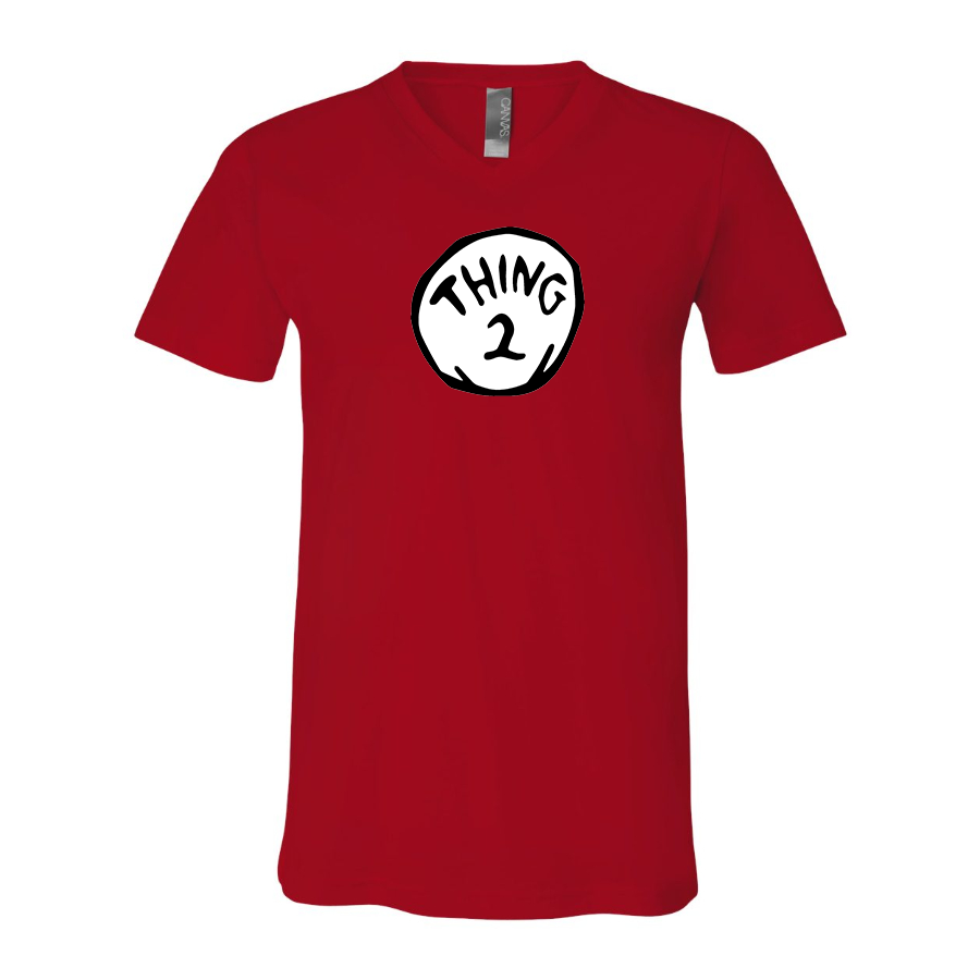 Men's Dr. Suess Thing 2 BELLA  CANVAS  Jersey V-Neck Tee