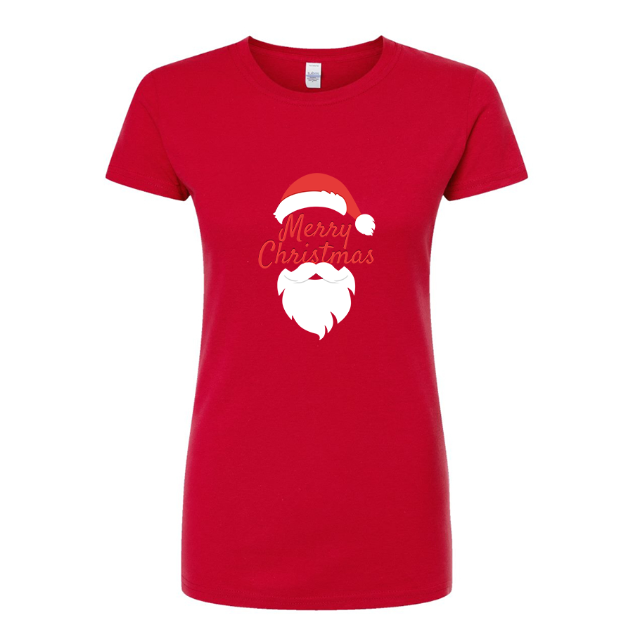 Women's Merry Christmas Santa Claus Round Neck T-Shirt