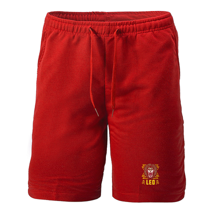 Men's Leo Zodiac Sign Athletic Fleece Shorts