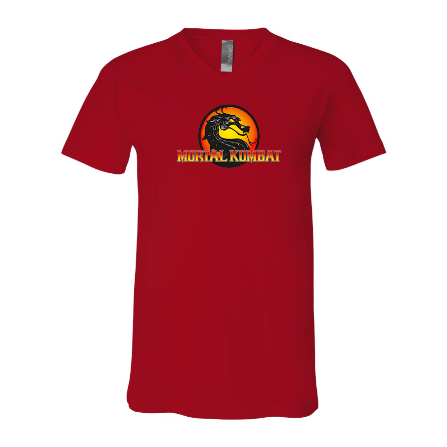 Men's Mortal Kombat BELLA  CANVAS  Jersey V-Neck Tee