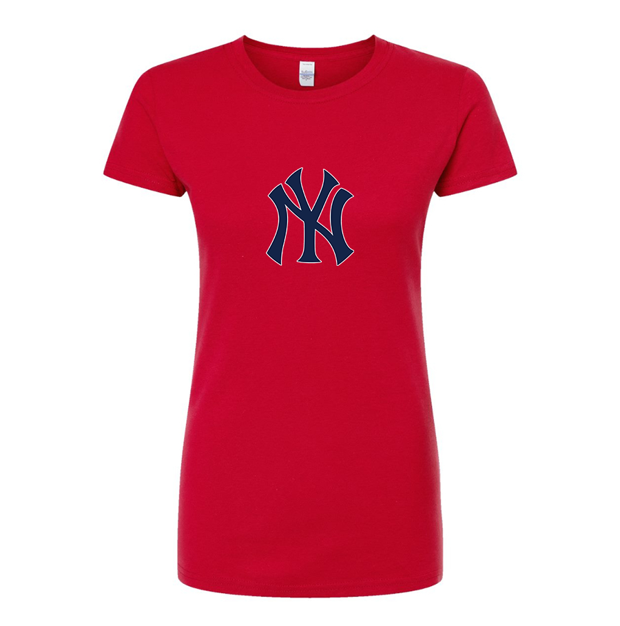 Women's New York NY Yankees Baseball Round Neck T-Shirt