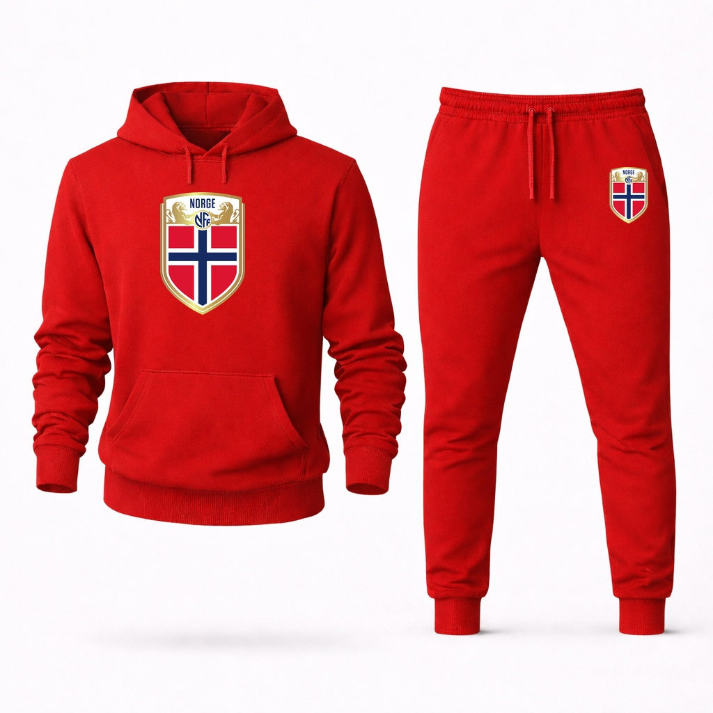 Men's Norway Soccer Hoodie and Joggers Set