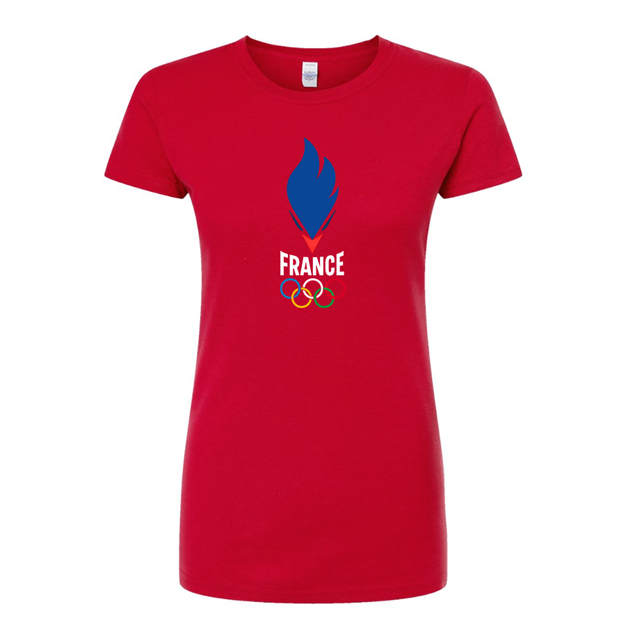 Women's France Olympia 2024 Round Neck T-Shirt