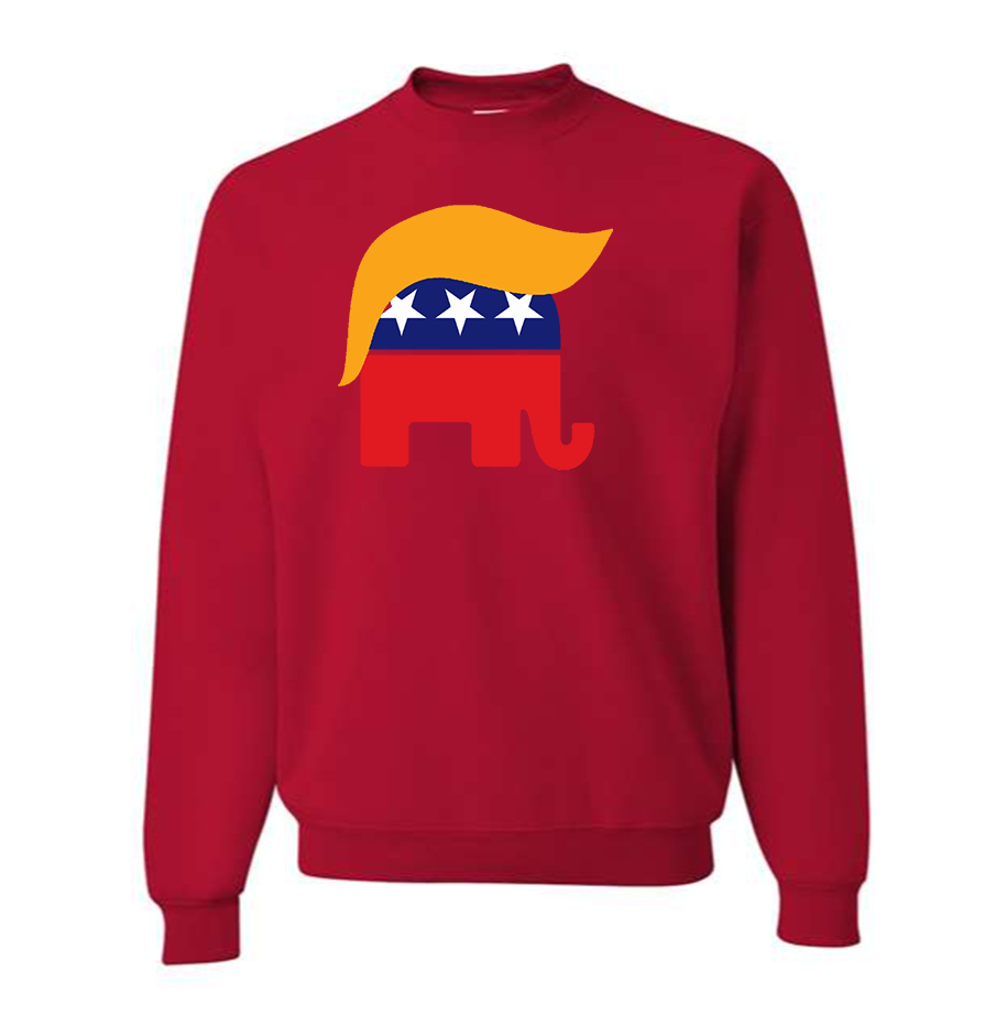 Men's Donald Trump Hair Elephant Crewneck Sweatshirt