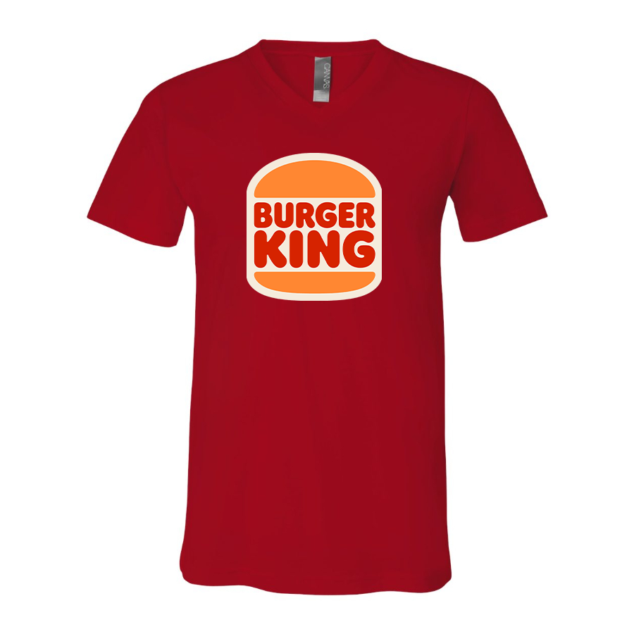 Men's Burger King BELLA  CANVAS  Jersey V-Neck Tee