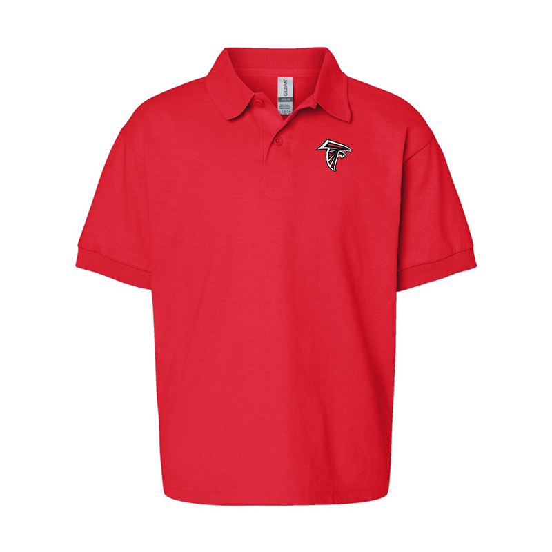 Youth's Atlanta Falcons Embroidered Gildan Dry Blend Jersey Polo