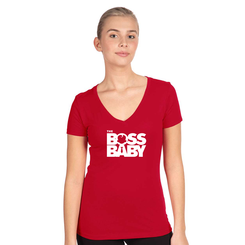 Women's Boss Baby  Next Level Ideal V-Neck T-Shirt