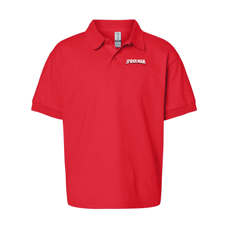 Youth's Spider Man Gildan Dry Blend Jersey Polo
