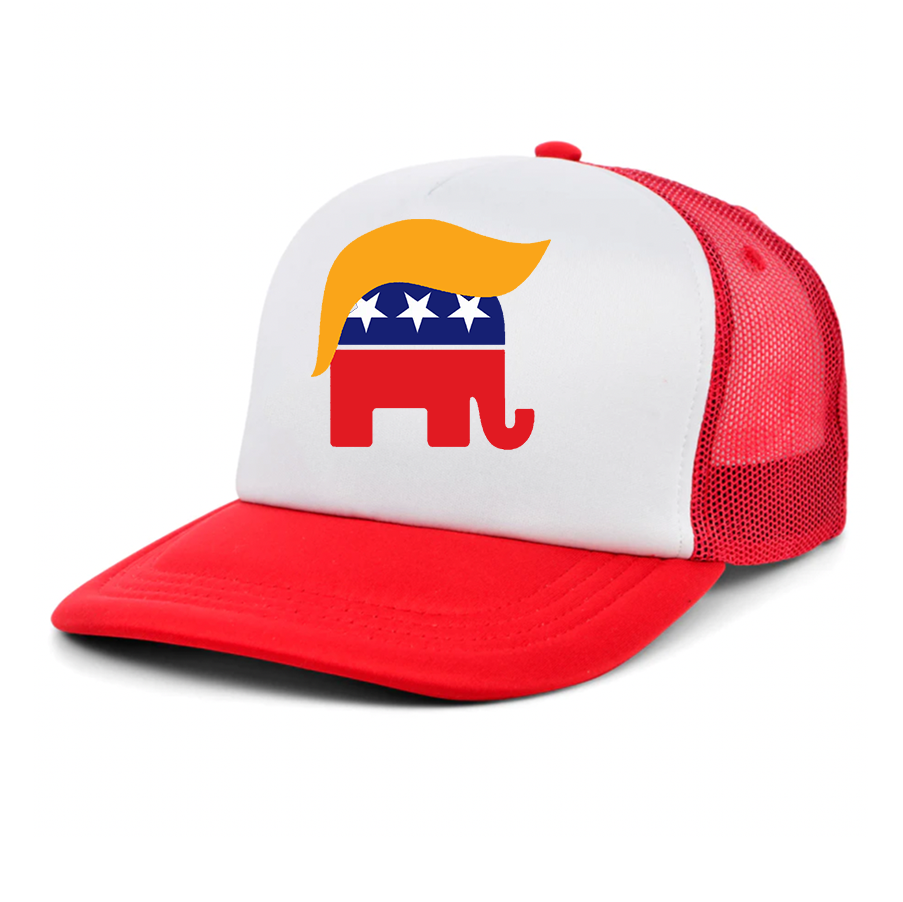 Donald Trump Hair Elephant Trucker Hat