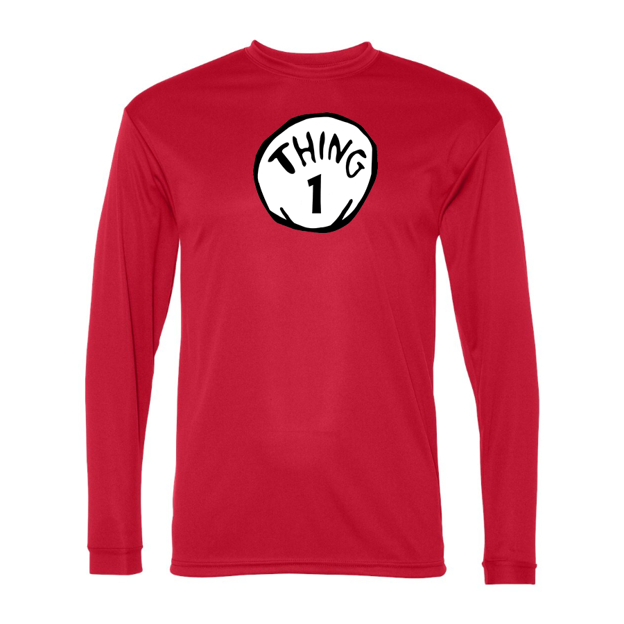 Men's Dr. Suess Thing 1 Polyester Long Sleeve T-Shirt