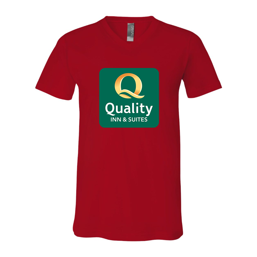 Men's Quality Inn & Suites BELLA  CANVAS  Jersey V-Neck Tee