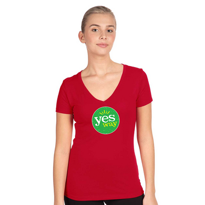 Women's Yes Way  Next Level Ideal V-Neck T-Shirt