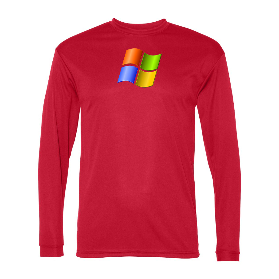 Men's Microsoft Polyester Long Sleeve T-Shirt